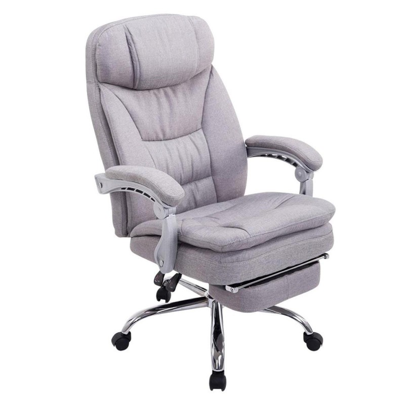 Sillón de Oficina AUSTIN, reclinable en varias posiciones y con reposapiés extensible en tela color negro