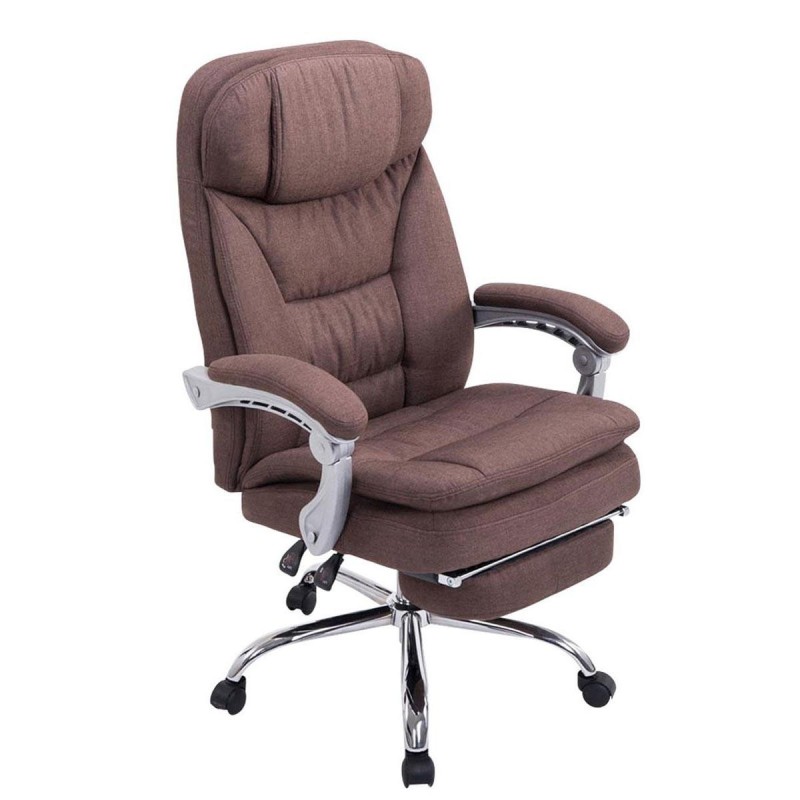 Sillón de Oficina AUSTIN, reclinable en varias posiciones y con reposapiés extensible en tela color negro
