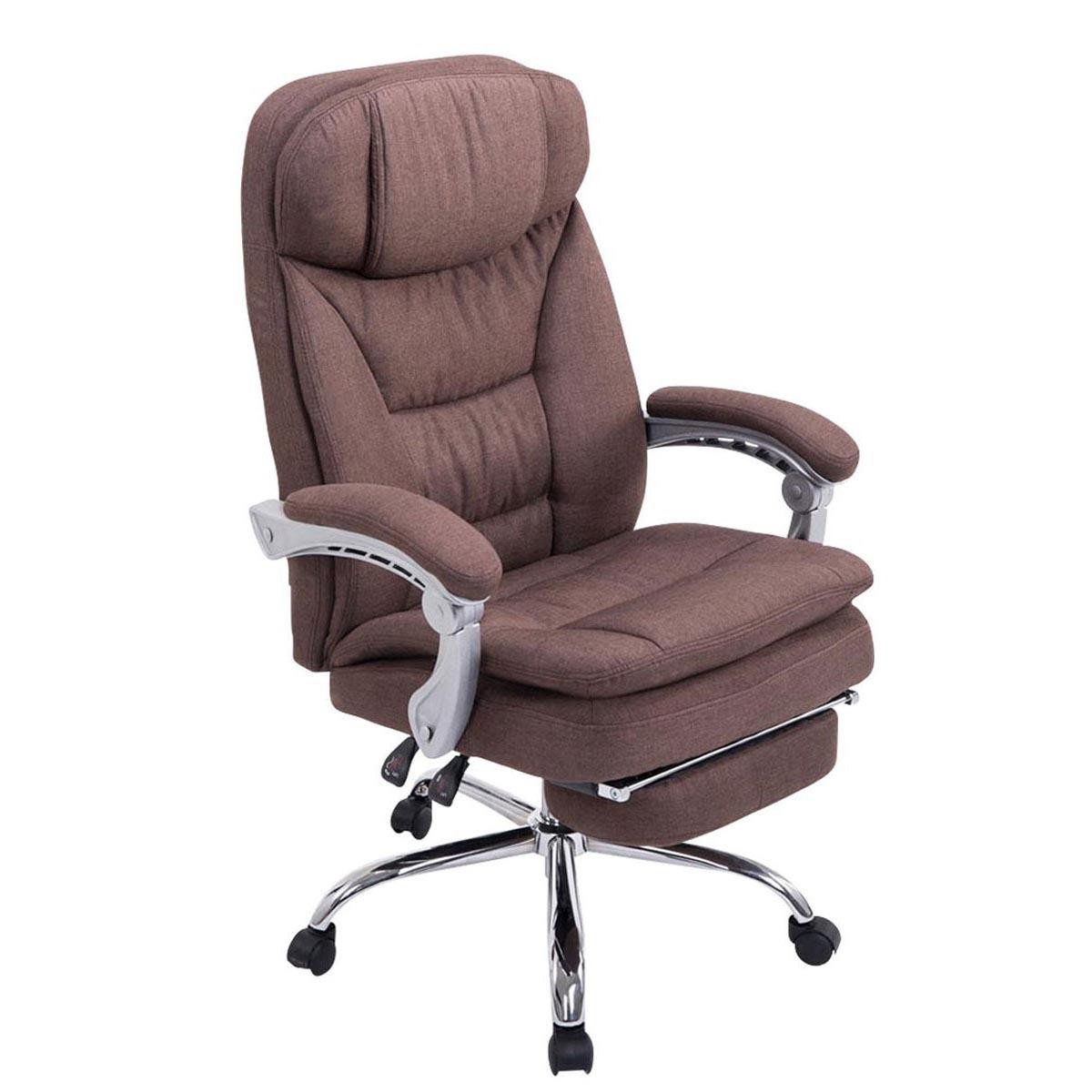 Sillón de Oficina AUSTIN, Reclinable, Reposapiés Extensible, en Tela color Negro