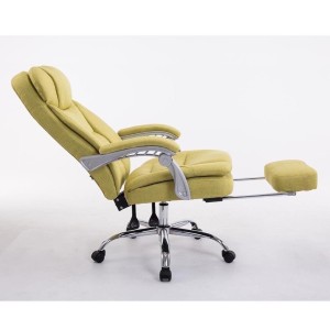 Sillón de Oficina AUSTIN, reclinable en varias posiciones y con reposapiés extensible en tela color negro