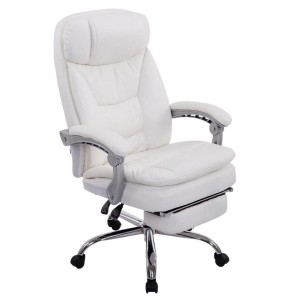Sillón de Oficina AUSTIN PIEL, reclinable en varias posiciones y con reposapiés extensible en piel sintética color negro