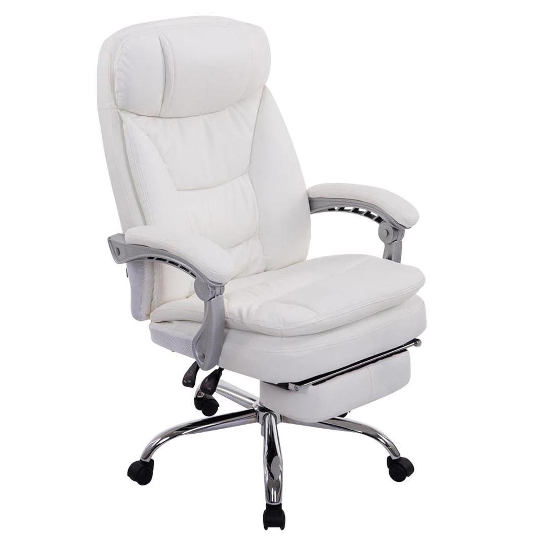 Sillón de Oficina AUSTIN PIEL, Reclinable, Reposapiés Extensible, en color Negro