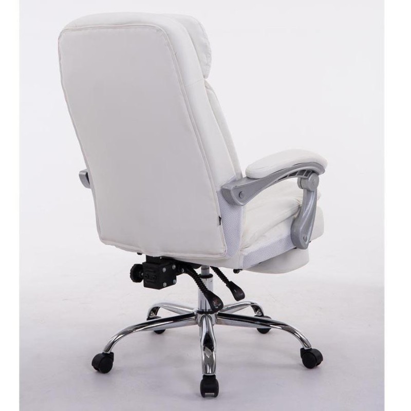 Sillón de Oficina AUSTIN PIEL, reclinable en varias posiciones y con reposapiés extensible en piel sintética color negro