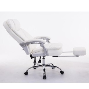 Sillón de Oficina AUSTIN PIEL, reclinable en varias posiciones y con reposapiés extensible en piel sintética color negro