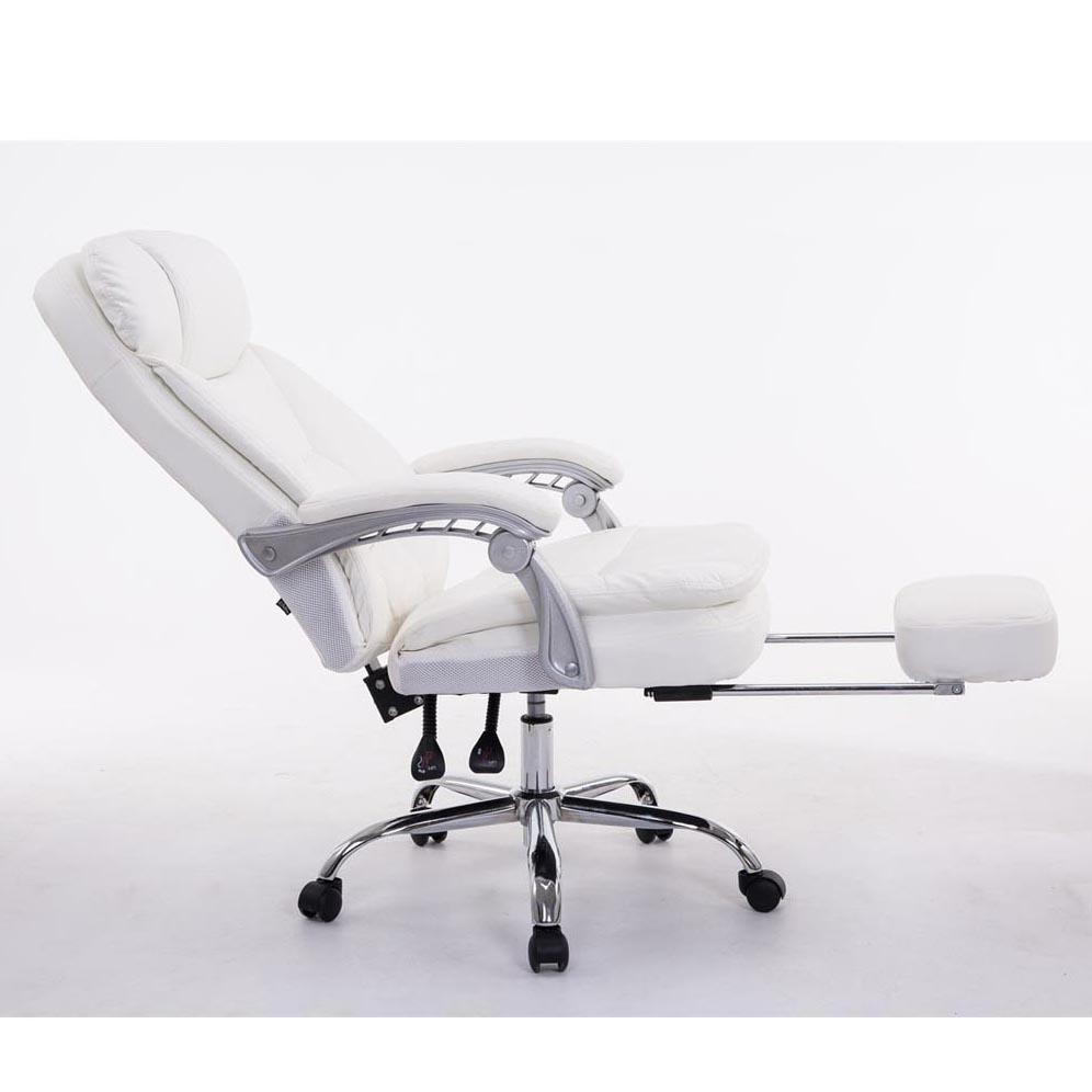 Sillón de Oficina AUSTIN PIEL, Reclinable, Reposapiés Extensible, en color Negro