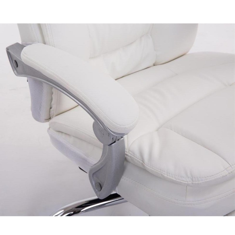 Sillón de Oficina AUSTIN PIEL, reclinable en varias posiciones y con reposapiés extensible en piel sintética color negro