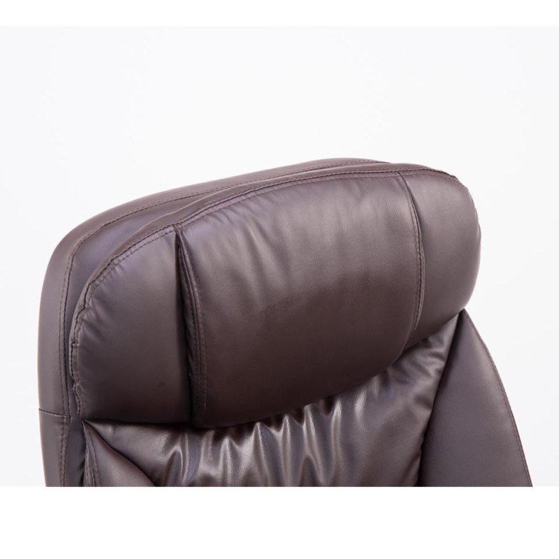 Sillón de Oficina AUSTIN PIEL, reclinable en varias posiciones y con reposapiés extensible en piel sintética color negro
