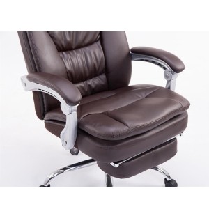 Sillón de Oficina AUSTIN PIEL, reclinable en varias posiciones y con reposapiés extensible en piel sintética color negro