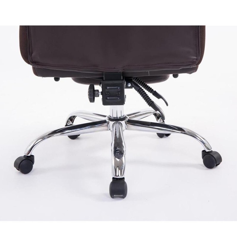 Sillón de Oficina AUSTIN PIEL, reclinable en varias posiciones y con reposapiés extensible en piel sintética color negro