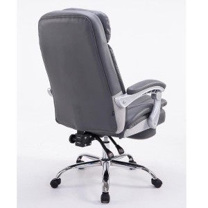 Sillón de Oficina AUSTIN PIEL, reclinable en varias posiciones y con reposapiés extensible en piel sintética color negro