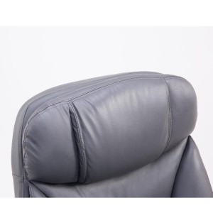 Sillón de Oficina AUSTIN PIEL, reclinable en varias posiciones y con reposapiés extensible en piel sintética color negro
