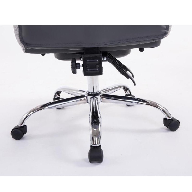 Sillón de Oficina AUSTIN PIEL, reclinable en varias posiciones y con reposapiés extensible en piel sintética color negro