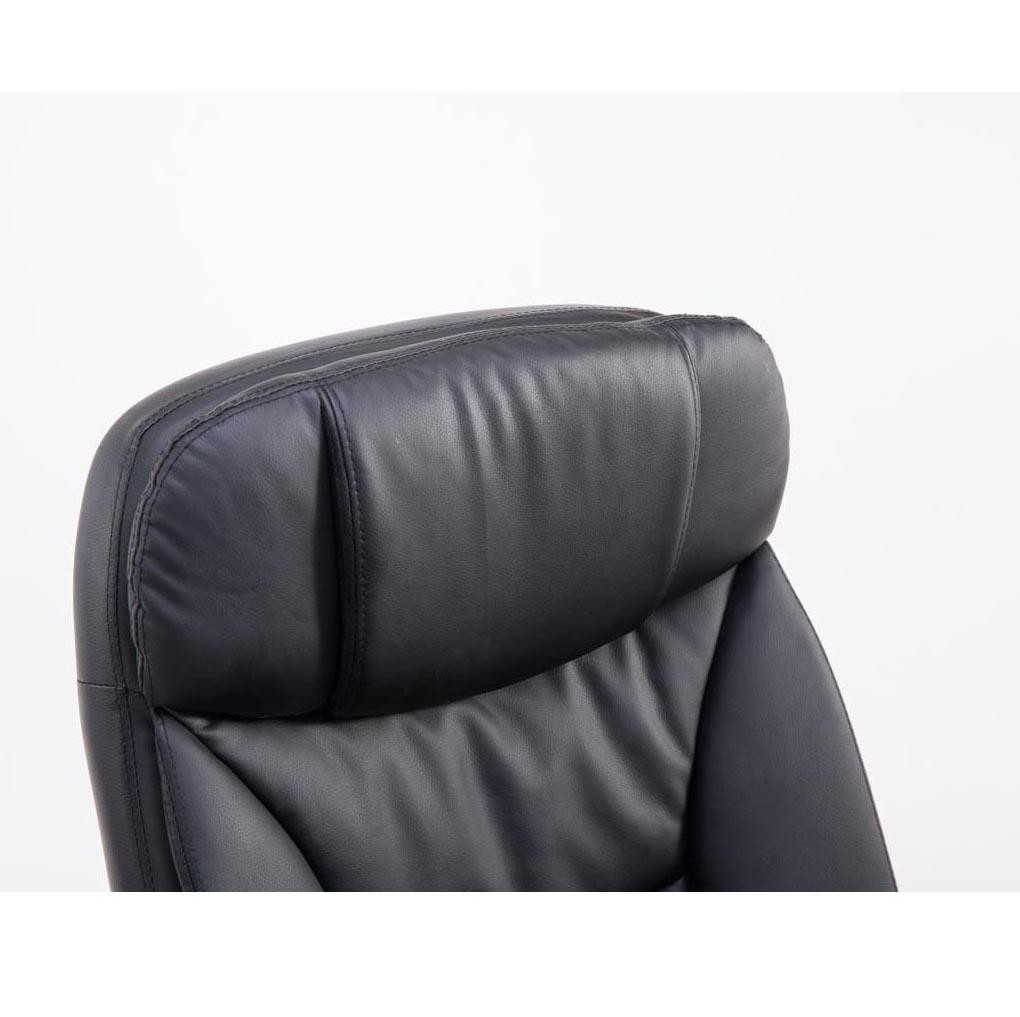 Sillón de Oficina AUSTIN PIEL, Reclinable, Reposapiés Extensible, en color Negro
