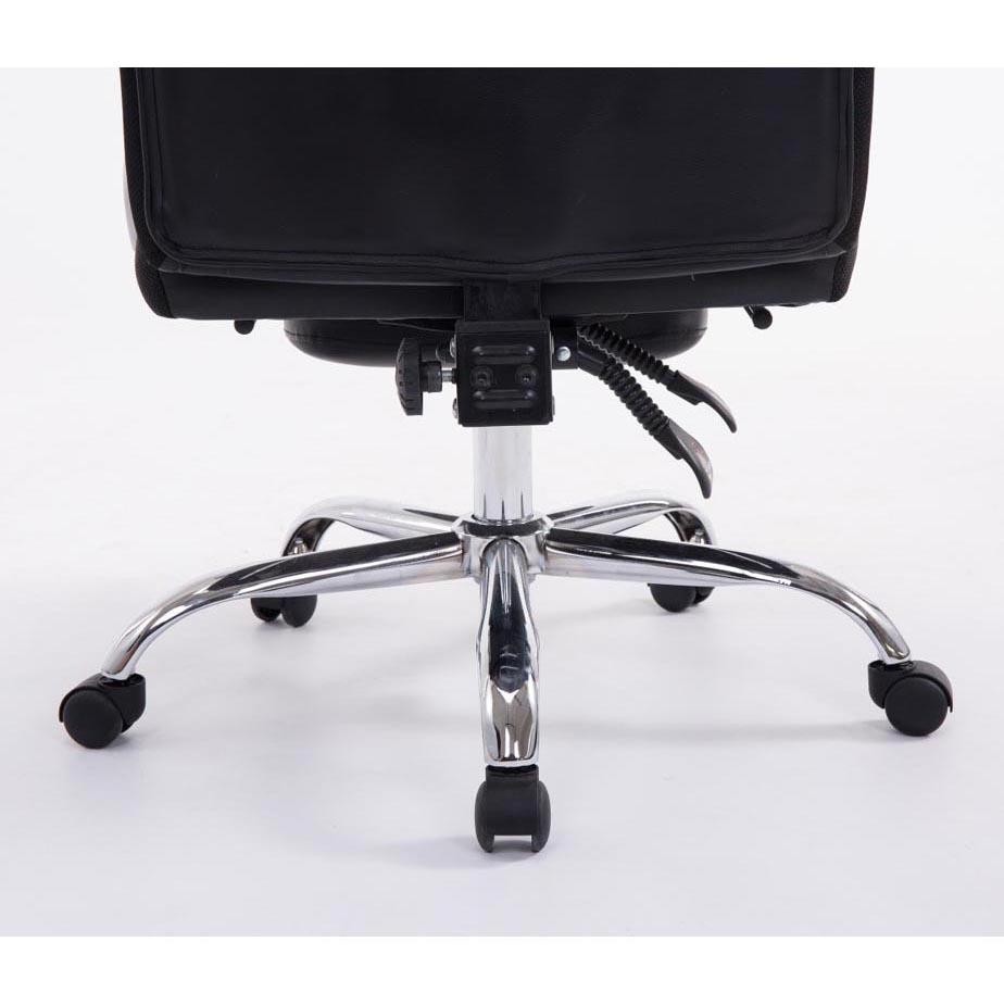 Sillón de Oficina AUSTIN PIEL, Reclinable, Reposapiés Extensible, en color Negro