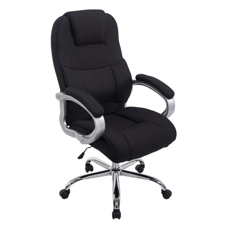 Sillón de oficina BOSTON TELA en acero acolchado, hasta 150kg, color Negro