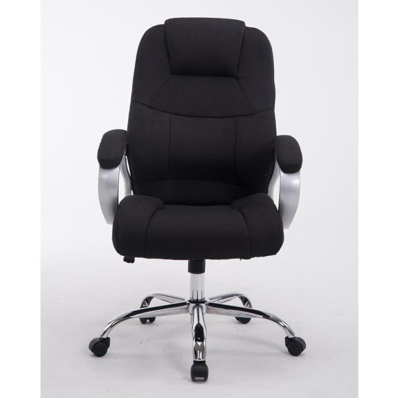 Sillón de oficina BOSTON TELA en acero acolchado, hasta 150kg, color Negro
