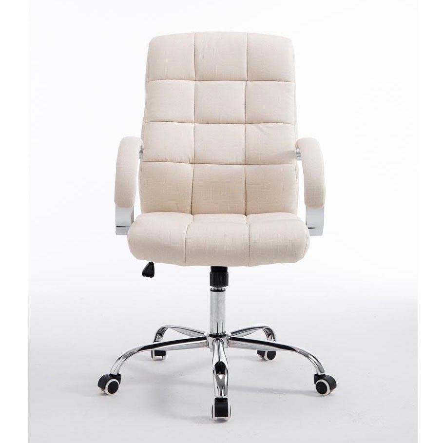 Sillón de oficina LISBOA TELA, Gran calidad, estrucura metálica, color Crema