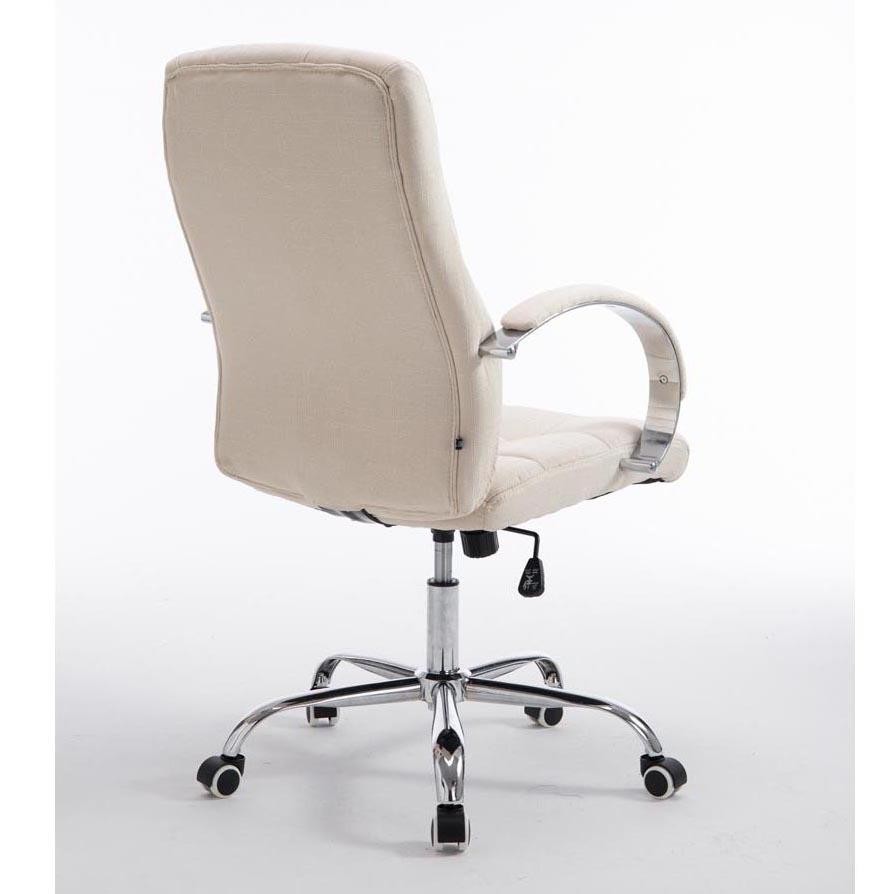 Sillón de oficina LISBOA TELA, Gran calidad, estrucura metálica, color Crema