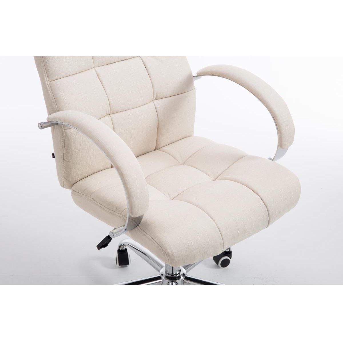 Sillón de oficina LISBOA TELA, Gran calidad, estrucura metálica, color Crema