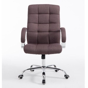 Sillón de oficina LISBOA TELA, estructura metálica, en color Crema