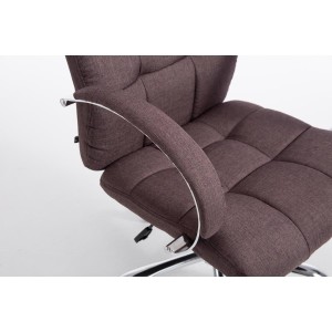 Sillón de oficina LISBOA TELA, estructura metálica, en color Crema