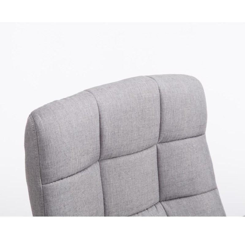 Sillón de oficina LISBOA TELA, estructura metálica, en color Crema