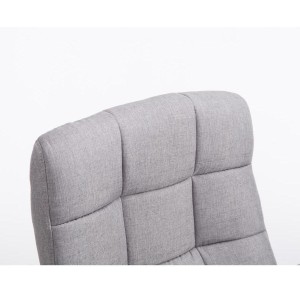 Sillón de oficina LISBOA TELA, estructura metálica, en color Crema