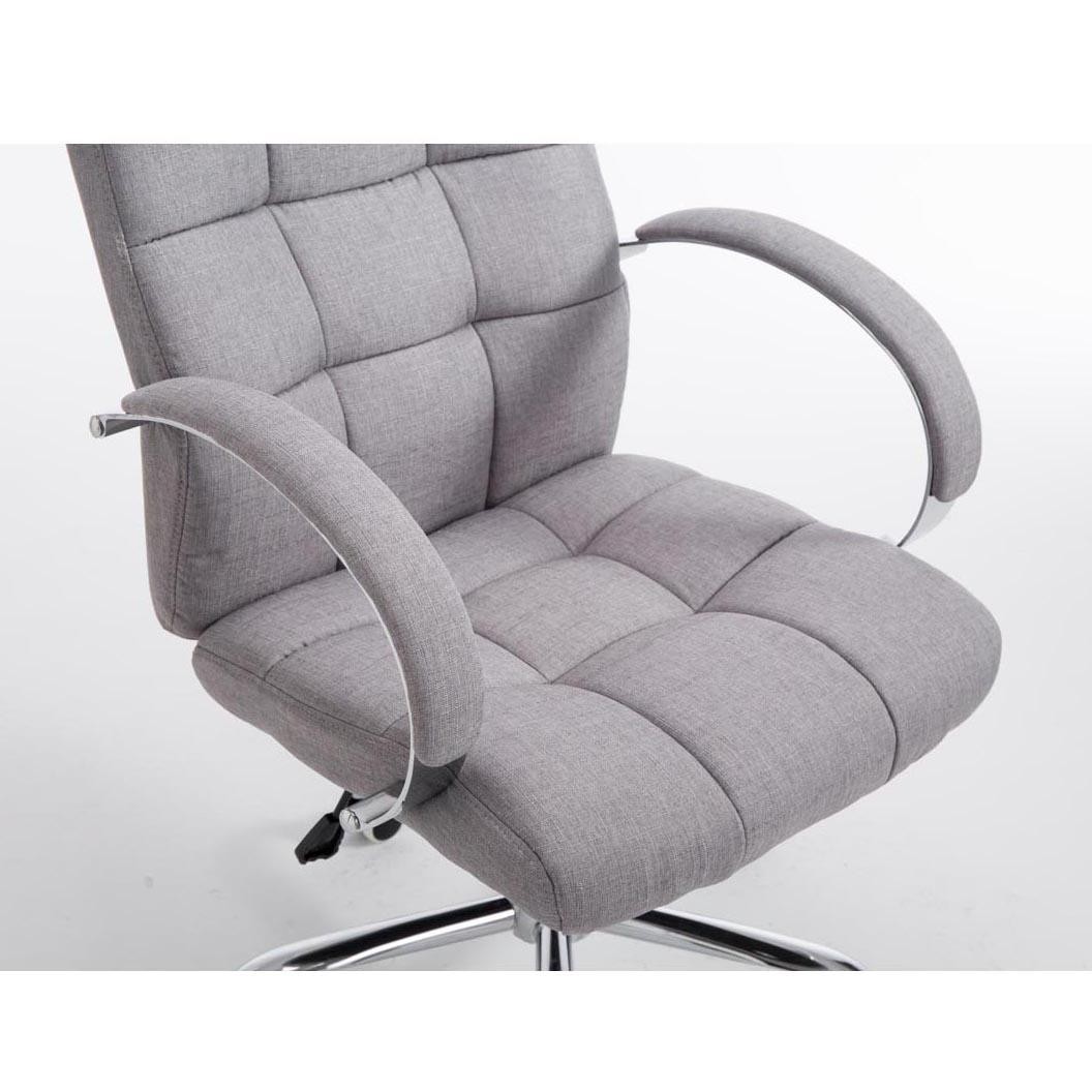 Sillón de oficina LISBOA TELA, Gran calidad, estrucura metálica, color Crema