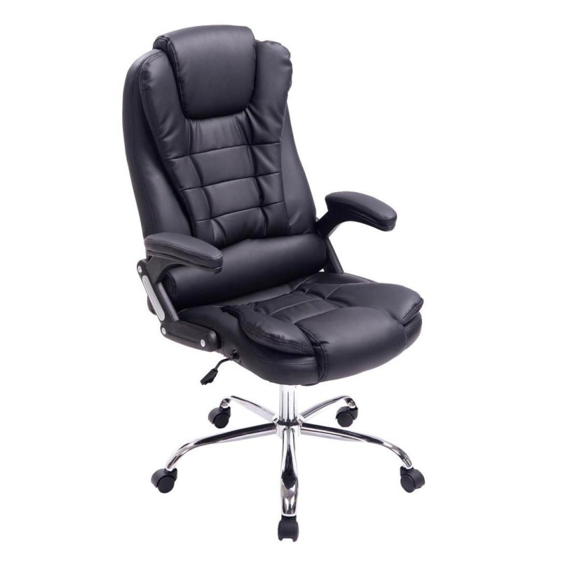 Sillón de Oficina SAN ANTONIO, Resistente hasta 150 kg, Gran acolchado, color Negro