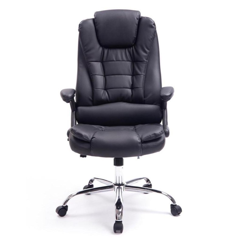 Sillón de Oficina SAN ANTONIO, Resistente hasta 150 kg, Gran acolchado, color Negro