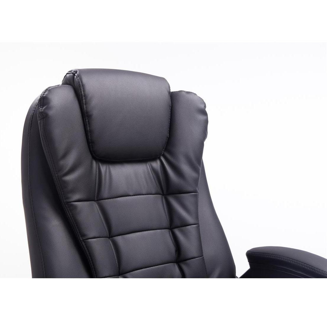 Sillón de Oficina SAN ANTONIO, Gran Acolchado, Resistente hasta 150 kg, en Piel Negro