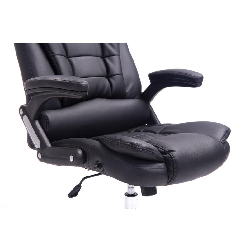 Sillón de Oficina SAN ANTONIO, Resistente hasta 150 kg, Gran acolchado, color Negro