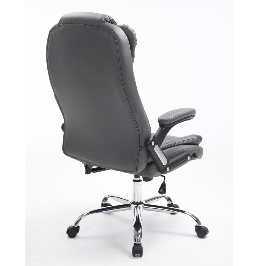 Sillón de Oficina SAN ANTONIO, Gran Acolchado, Resistente hasta 150 kg, en Piel Negro