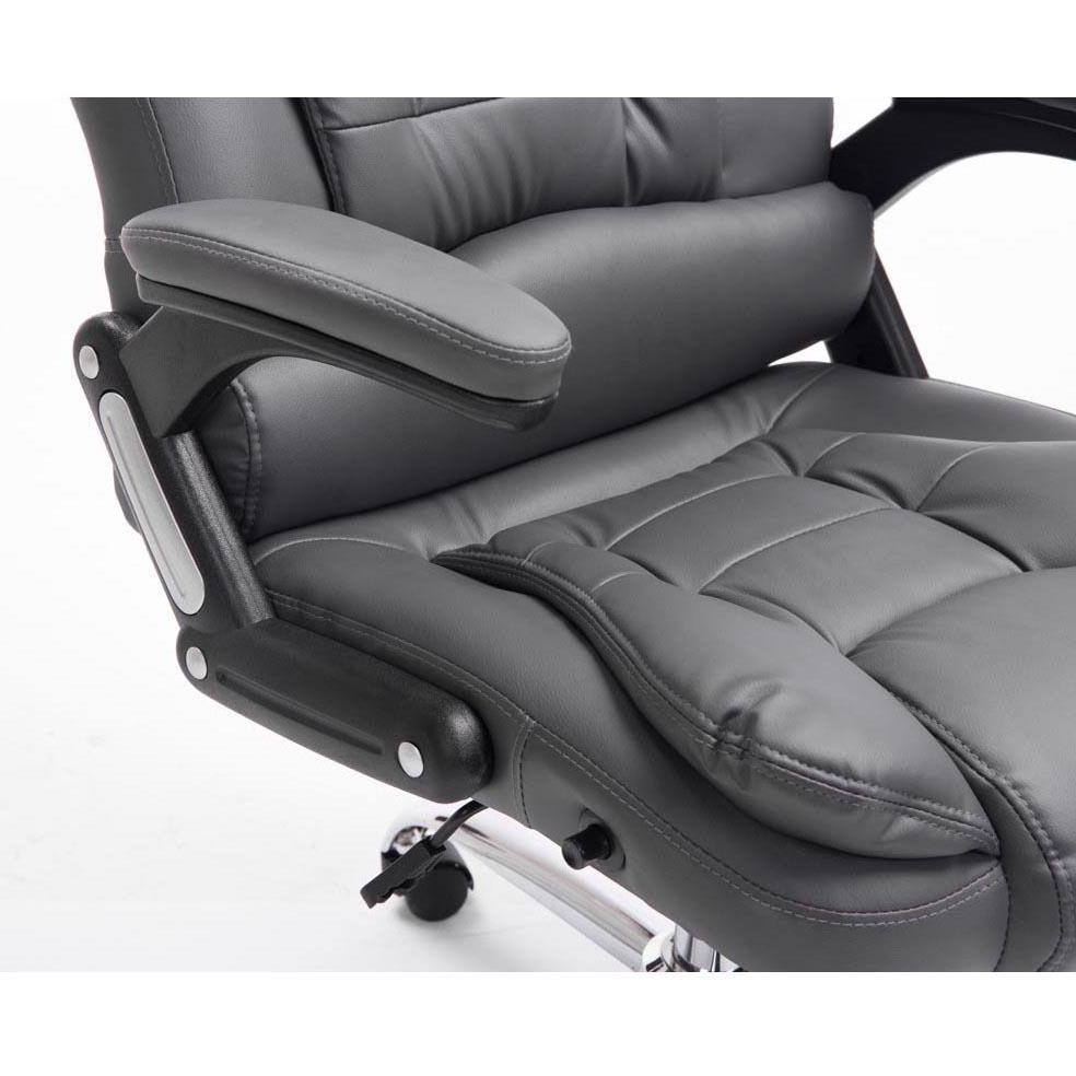 Sillón de Oficina SAN ANTONIO, Gran Acolchado, Resistente hasta 150 kg, en Piel Negro
