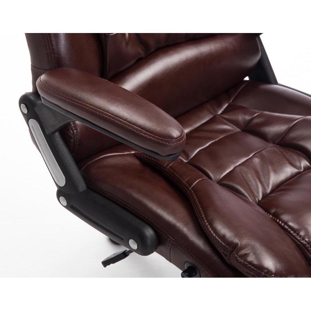Sillón de Oficina SAN ANTONIO, Gran Acolchado, Resistente hasta 150 kg, en Piel Negro