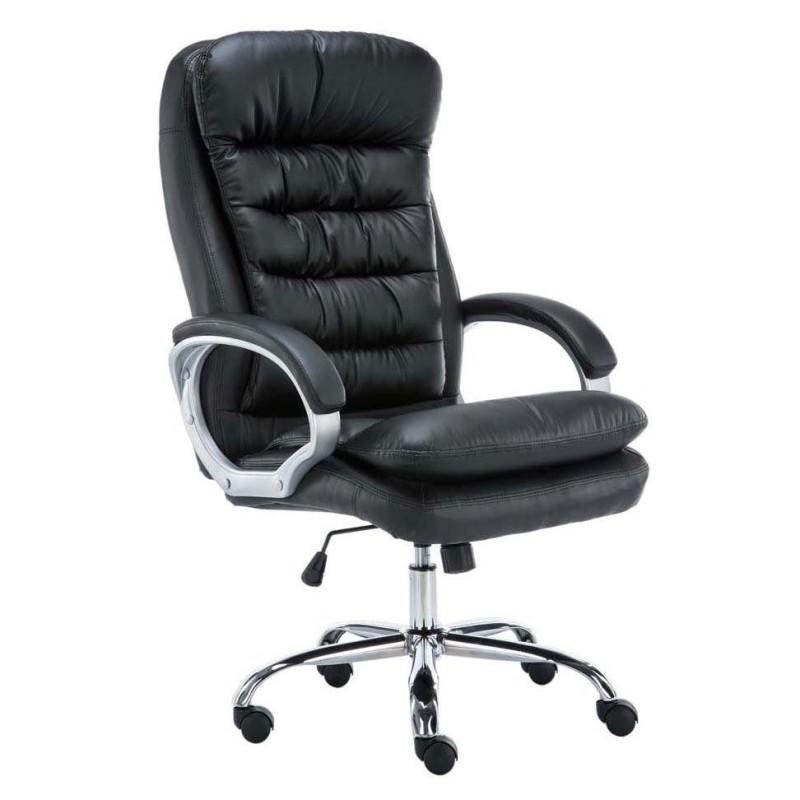 Sillón de Oficina ACUÑA, Resistente hasta 150 kg, Gran acolchado, color Negro