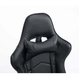 Silla gaming ZELDA, reclinable, con cojines, en piel color negro