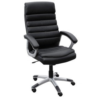 Silla de Oficina VALENCIA en Piel color Negro