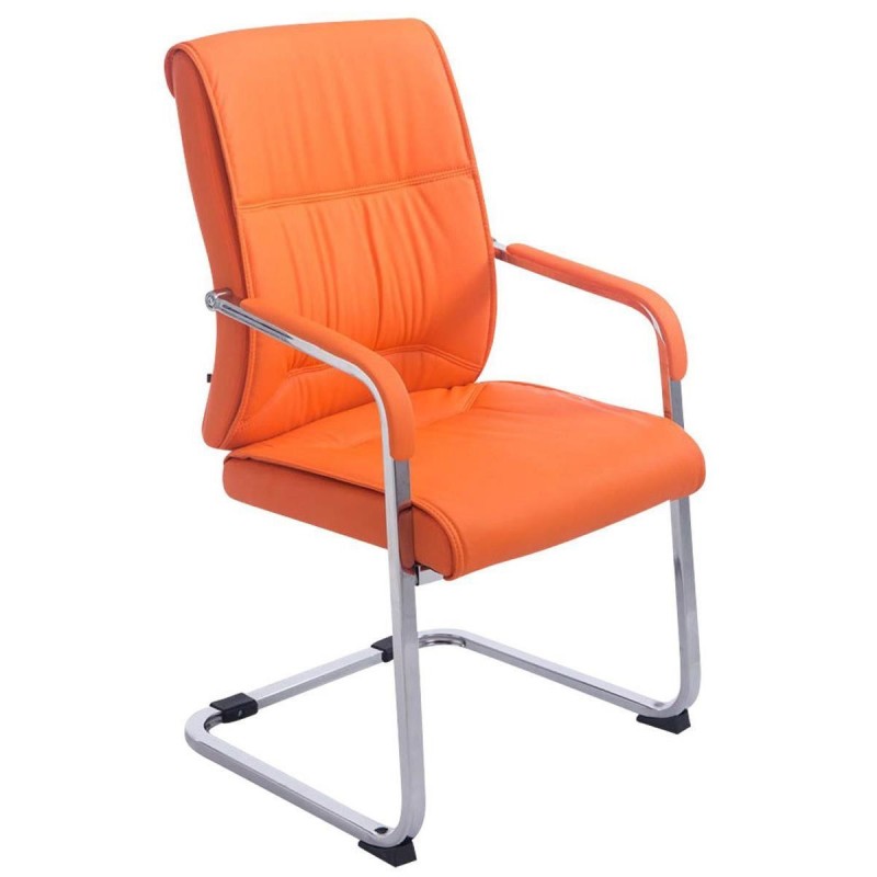 Silla de confidente MAEL, gran acolchado en piel color negro