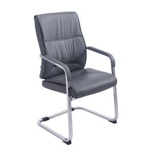 Silla de confidente MAEL, gran acolchado en piel color negro