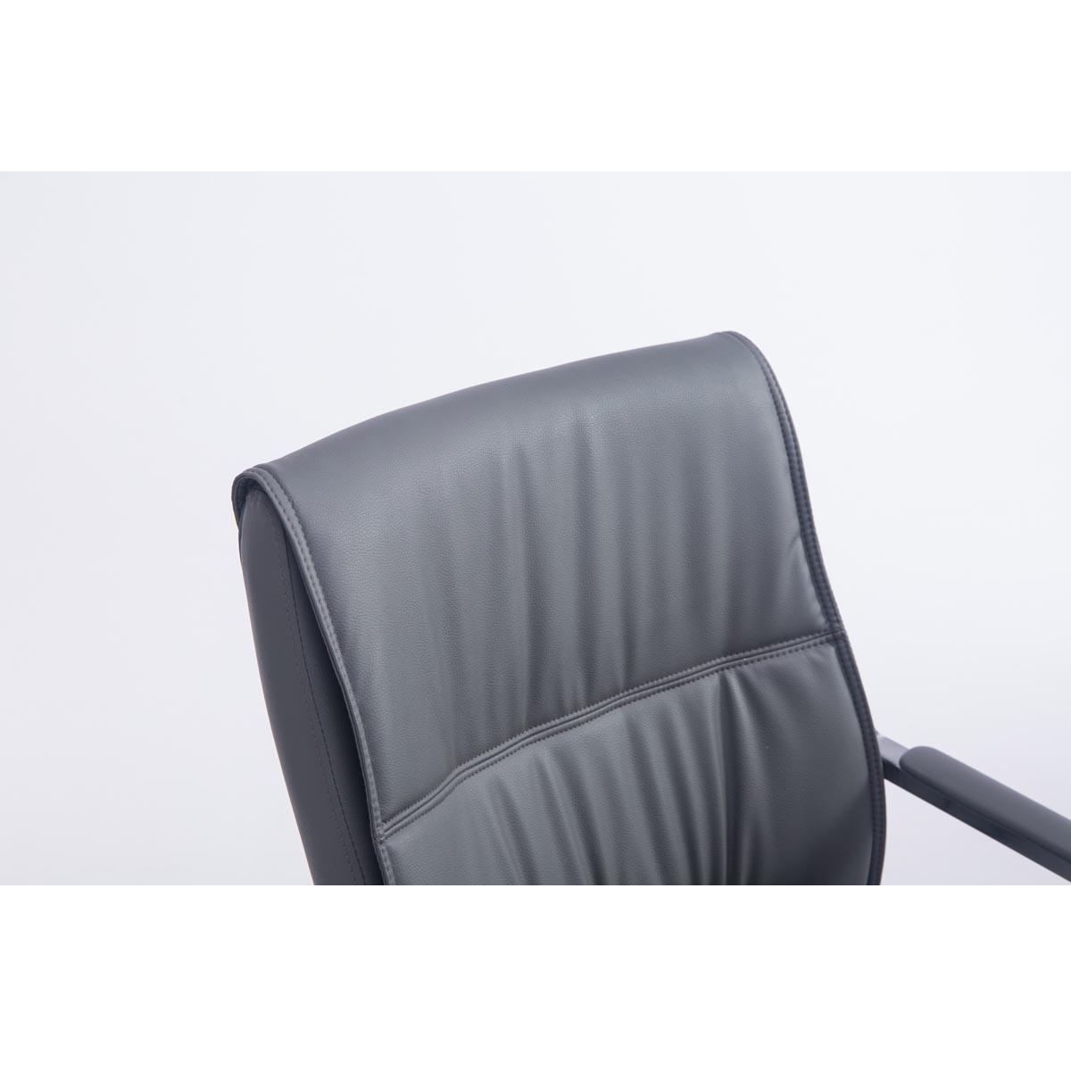 Silla de Confidente MAEL, Estructura Metálica, Gran Acolchado en Piel color Negro