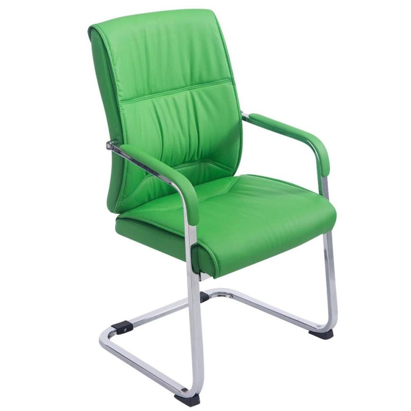 Silla de confidente MAEL, gran acolchado en piel color negro