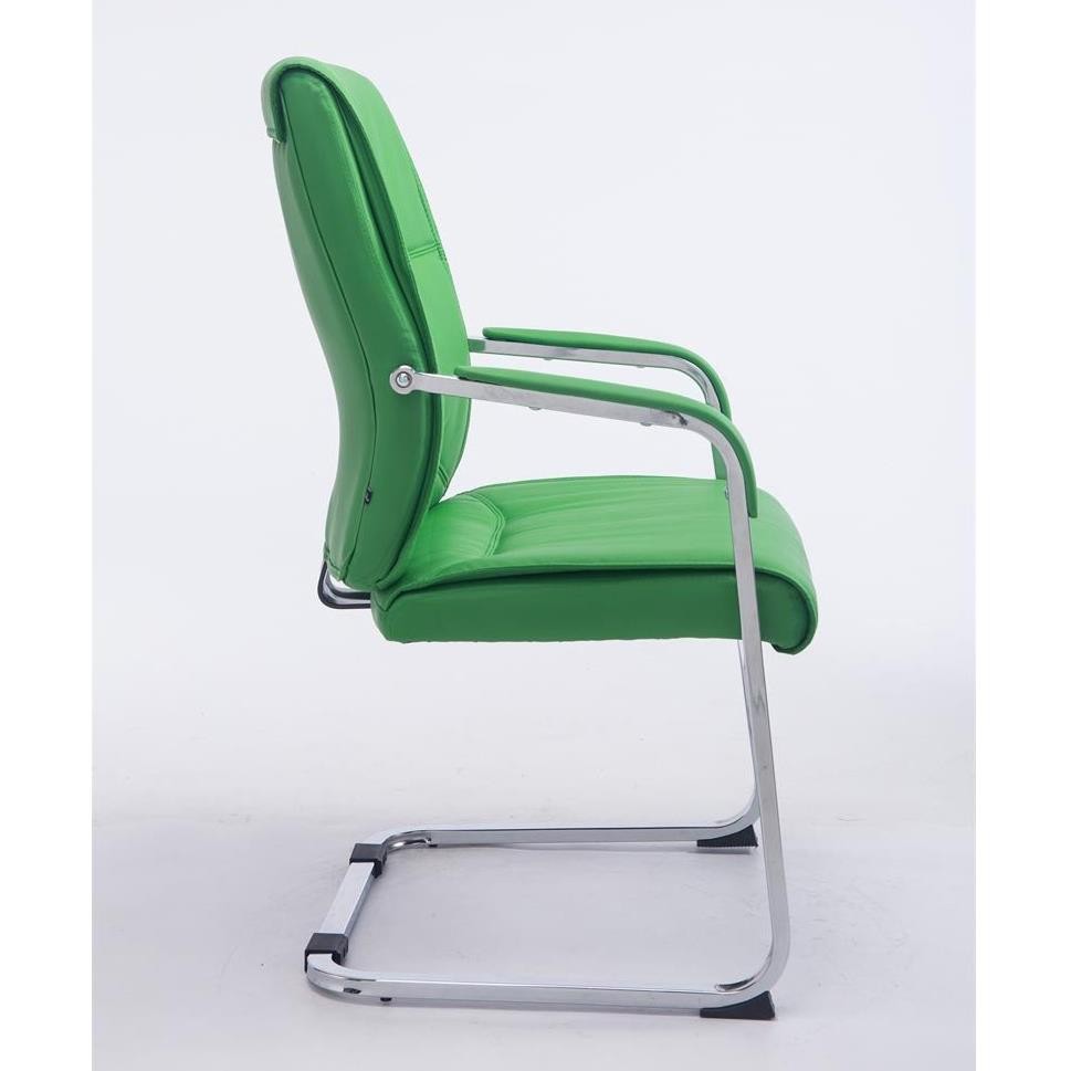 Silla de Confidente MAEL, Estructura Metálica, Gran Acolchado en Piel color Negro