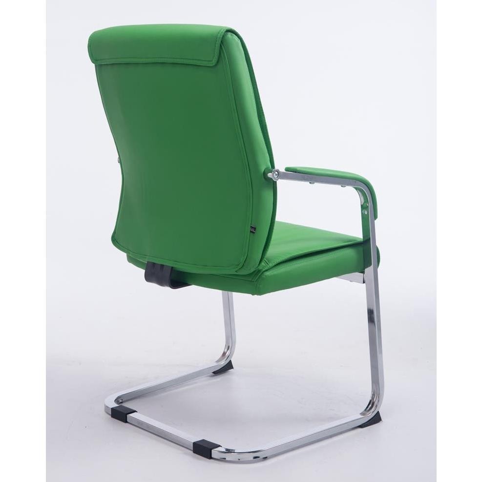 Silla de Confidente MAEL, Estructura Metálica, Gran Acolchado en Piel color Negro