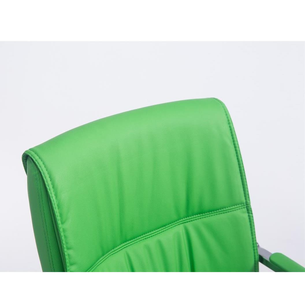 Silla de Confidente MAEL, Estructura Metálica, Gran Acolchado en Piel color Negro