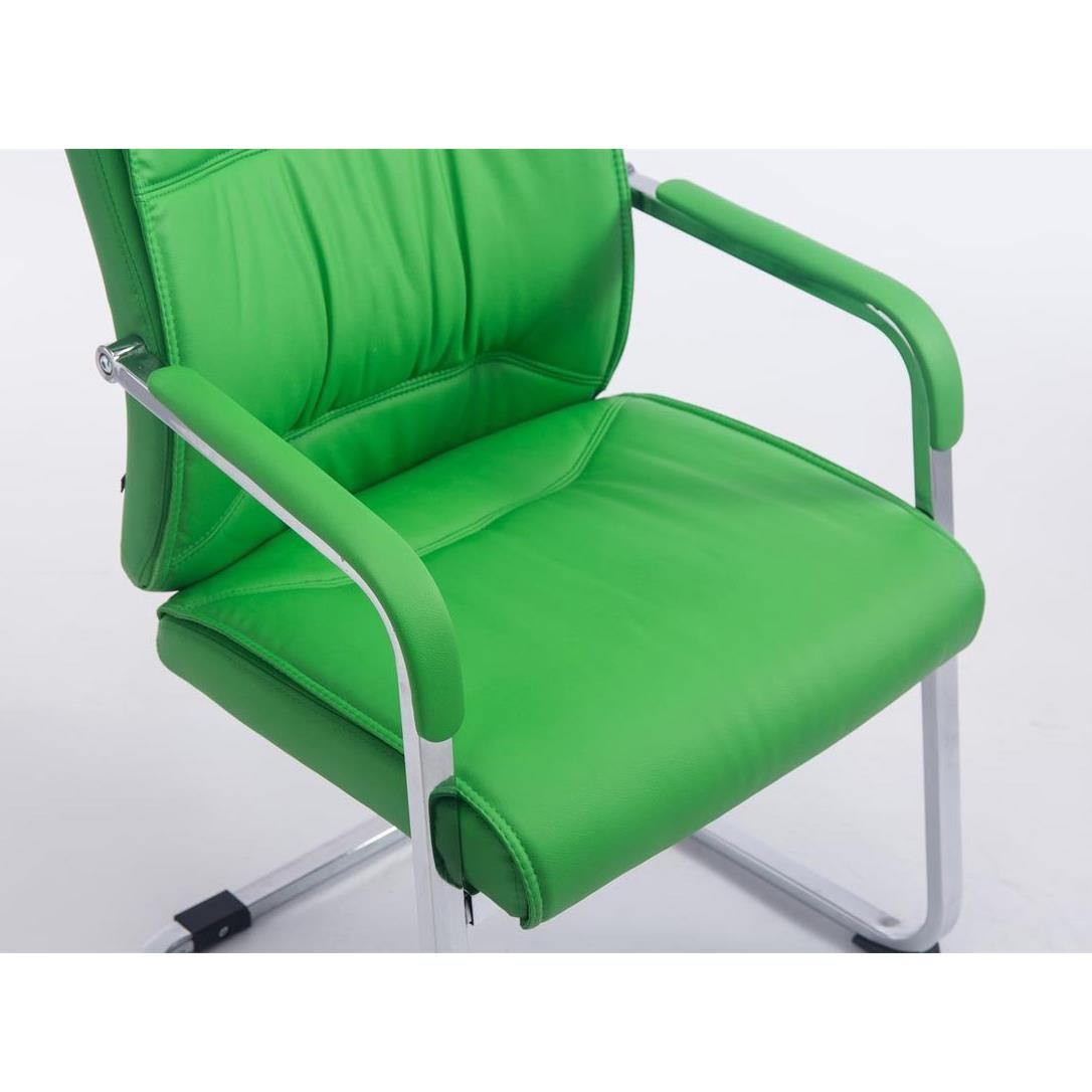 Silla de Confidente MAEL, Estructura Metálica, Gran Acolchado en Piel color Negro