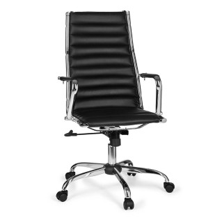 Silla de oficina GREF con respaldo alto en color negro