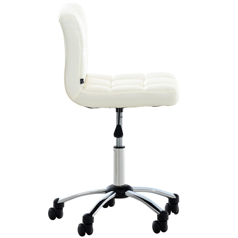 Silla / Taburete de Oficina LUKE en Piel color Blanco