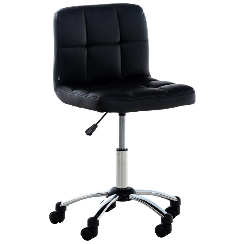 Silla / Taburete de Oficina LUKE en Piel color Negro