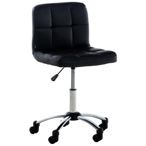 Silla / Taburete de Oficina LUKE en Piel color Negro